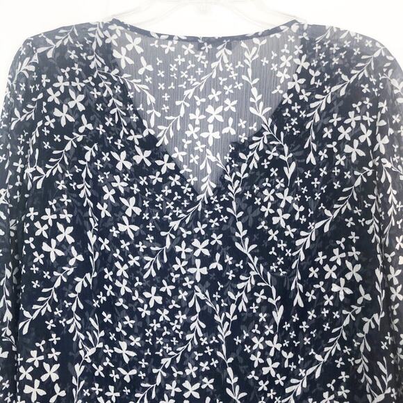 Sweet Gray I Long Sleeve High Low Floral Dress - Picture 8 of 11